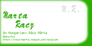 marta racz business card