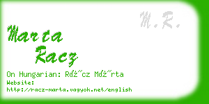 marta racz business card